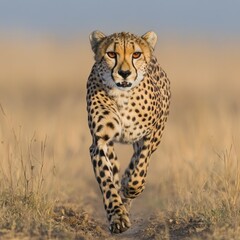 Cheetah running savannah grassland sunset wildlife documentary