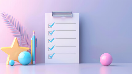 Minimal illustration of a checklist mockup with simple checkboxes and check marks, set against a plain white background.