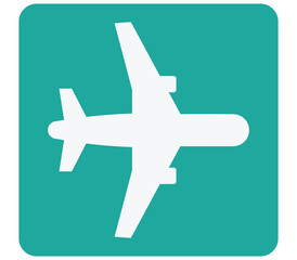 Fototapeta premium Airplane icon takeoff logo