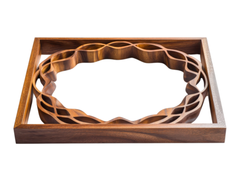 Wooden picture frame isolated on transparent background for rustic and artistic decor inspiration