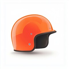 Fototapeta premium Bright Orange Helmet for Safety in Sports and Outdoor Activities