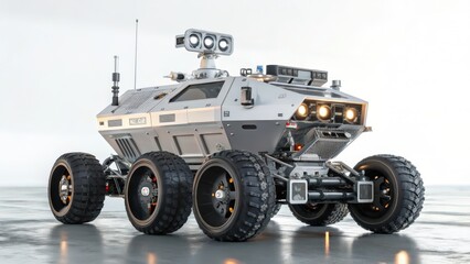 Fototapeta premium Futuristic Planetary Rover Vehicle
