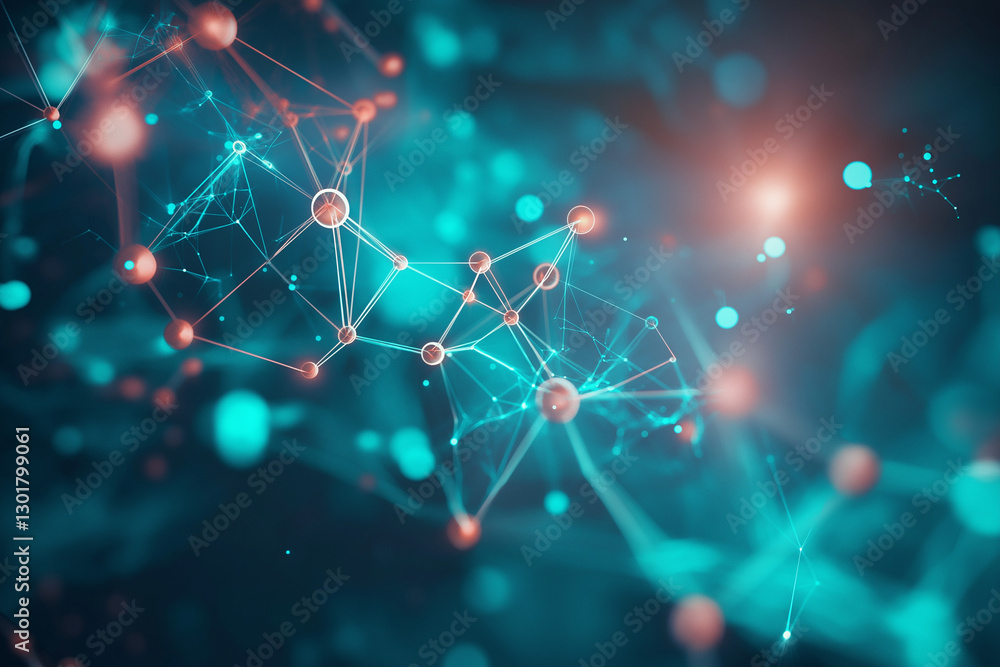 Poster futuristic science and medical technology background with abstract digital connections and molecular