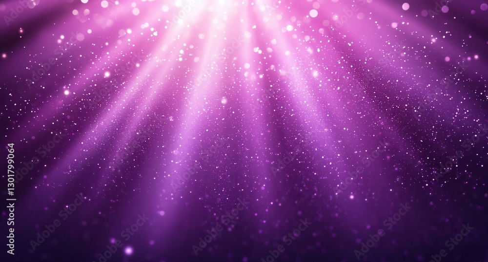 Poster ethereal purple light rays with sparkles and bokeh effect creating a dreamy and magical atmosphere i
