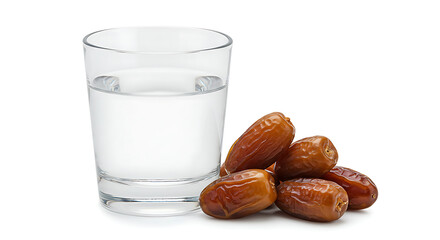 Fruits dates with glass of water