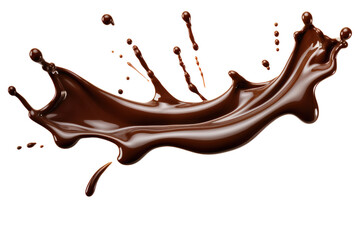 delicious melted chocolate splashes on transparent background