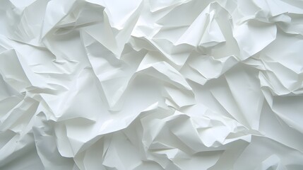 Obraz premium Crumpled White Paper Background for Textures and Patterns Design