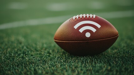 Obraz premium Creative Fusion of Sports and Technology with a Wi-Fi Football