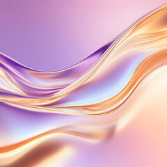 Naklejka premium Abstract Background - Iridescent Flowing Waves, Purple and Gold