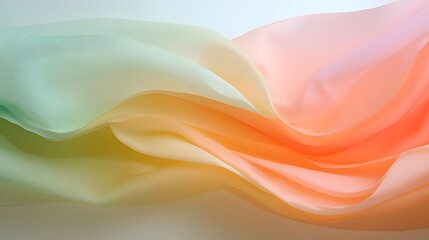 Fototapeta premium Soft Flowing Silk Fabric in Pastel Gradient Hues for Backgrounds