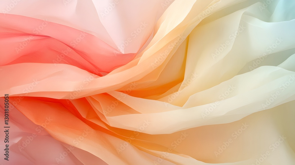 Aufkleber soft gentle waves of colorful fabric for background and texture