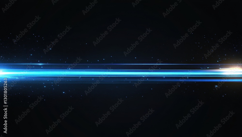Poster futuristic blue light rays with glowing particles on dark background for dynamic design and creative