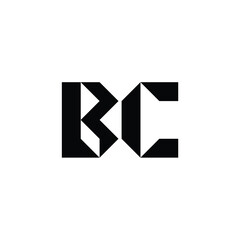 BC monogram logo design letter text name symbol monochrome logotype alphabet character simple logo