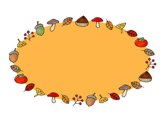 秋の植物 コピースペース(オレンジ)