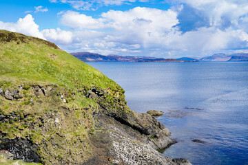 The view from the isle of Staffa in Scotland 