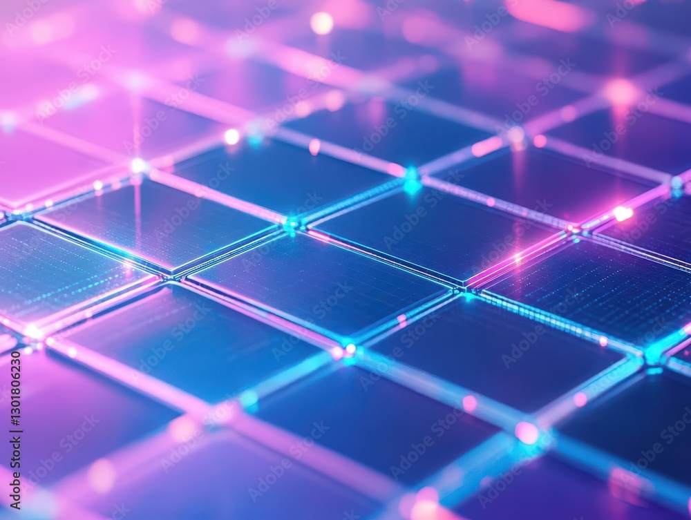 Poster close up view of a modern computer processor with intricate circuit patterns highlighting advanced t