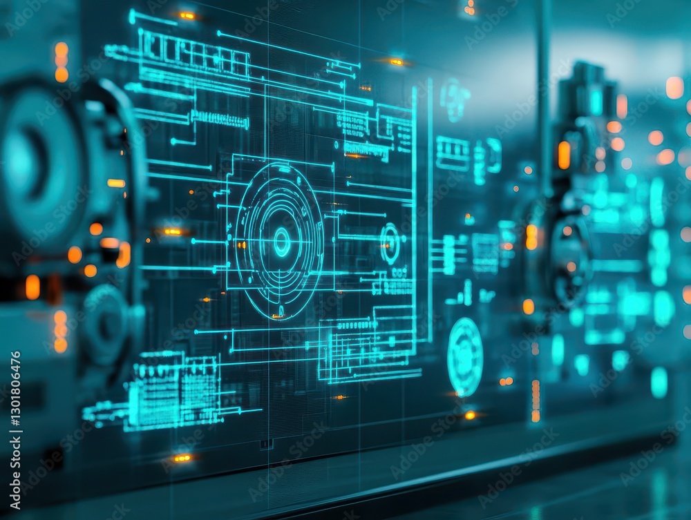 Poster computer screen displaying security lock symbol representing digital protection and cybersecurity in