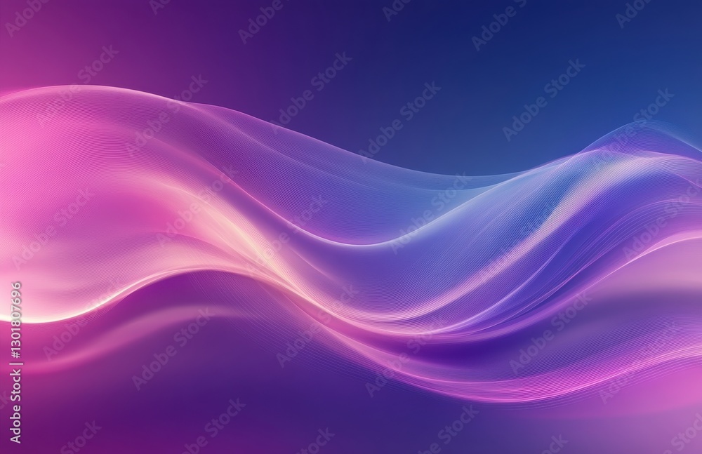 Poster graceful flowing waves in soft purple and blue tones with a dreamy atmosphere ideal for abstract bac