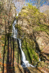 Waterfall near the source of river Tevere in the mount Fumaiolo in the Apeninnes range in the Forlì-Cesena province