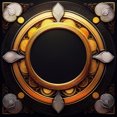 border frame of gold and silver coins background with copy space, financial concept