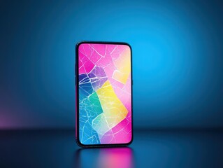 A Close-Up View of a Smartphone with a Cracked Screen Highlighting the Fragile Nature of Modern Technology and the Challenges of Daily Use in Urban Life