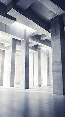 Obraz premium 3D Illustration Empty Concrete Room Architecture Design Background