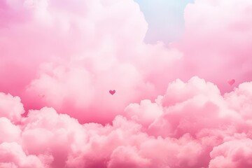 Naklejka premium Dreamy Pink Clouds Forming a Heart Shape in a Tranquil Sky Evoking Feelings of Love and Serenity Perfect for Romantic or Inspirational Themes