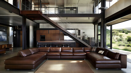 Obraz premium Photo: Modern Open Plan Living Room Interior Design