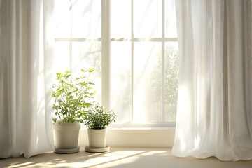 Serene Window with Plants: A Peaceful Home Decor