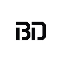 BD monogram logo design letter text name symbol monochrome logotype alphabet character simple logo