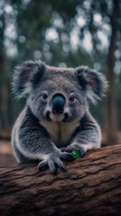 Fototapeta premium Photo Adorable Koala Wildlife Nature Animal Cute Mammal Fur Australia Tree Branch