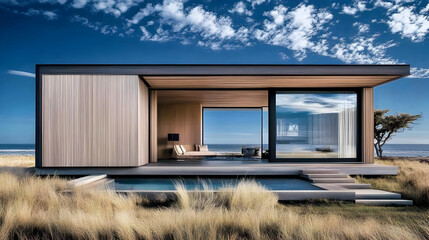 Coastal Modern House 3D Illustration