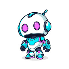 Naklejka premium Robot Head Mascot Vector. Futuristic and cartoon design