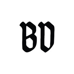 BD monogram logo design letter text name symbol monochrome logotype alphabet character simple logo
