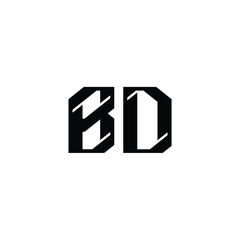 BD monogram logo design letter text name symbol monochrome logotype alphabet character simple logo