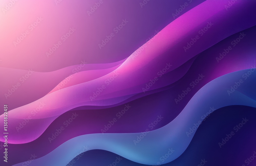 Aufkleber smooth gradient waves in shades of purple and blue creating a dreamy abstract background for creativ