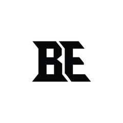 BE monogram logo design letter text name symbol monochrome logotype alphabet character simple logo