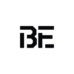Fototapeta premium BE monogram logo design letter text name symbol monochrome logotype alphabet character simple logo