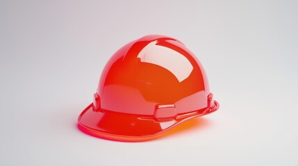 Bright Red Hard Hat for Construction Safety and Protection