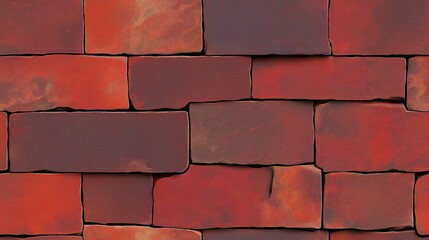 Obraz premium Red Brick Wall with Rough Texture, Architectural Background