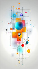 Abstract Illustration - Colorful Geometric Shapes and Lines