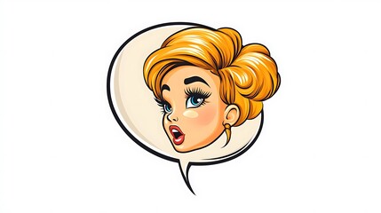 Surprised Blonde Woman: Pop Art Style Illustration AI Generated