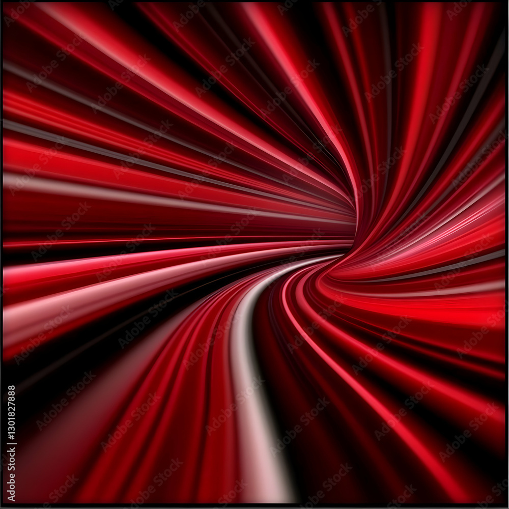 Poster abstract background - red swirl tunnel illustration