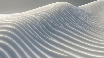 Obraz premium 3D Abstract Background White Wavy Surface Illustration