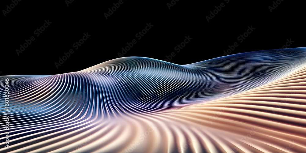 Poster 3d abstract background - flowing lines, waves, and dynamic forms