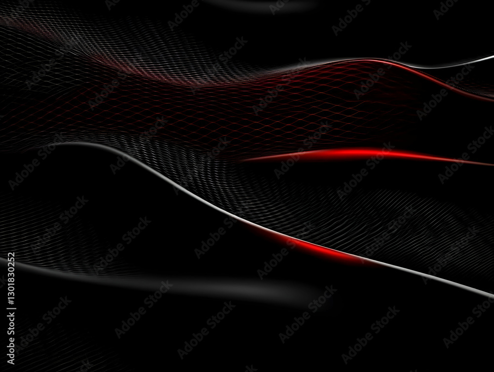 Poster abstract background - red and black grid mesh