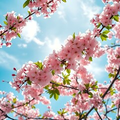 봄 향기 가득한 벚꽃과 하늘