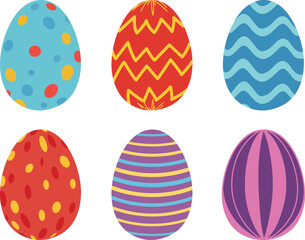 Colorful Decorative Easter Eggs Vector Illustration