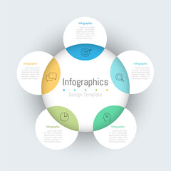 Infographic 5 options design elements for your business data. Vector Illustration.