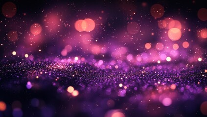 Fototapeta premium Vibrant Abstract Background with Glowing Purple Particles and Soft Bokeh Lights for Artistic and Creative Projects